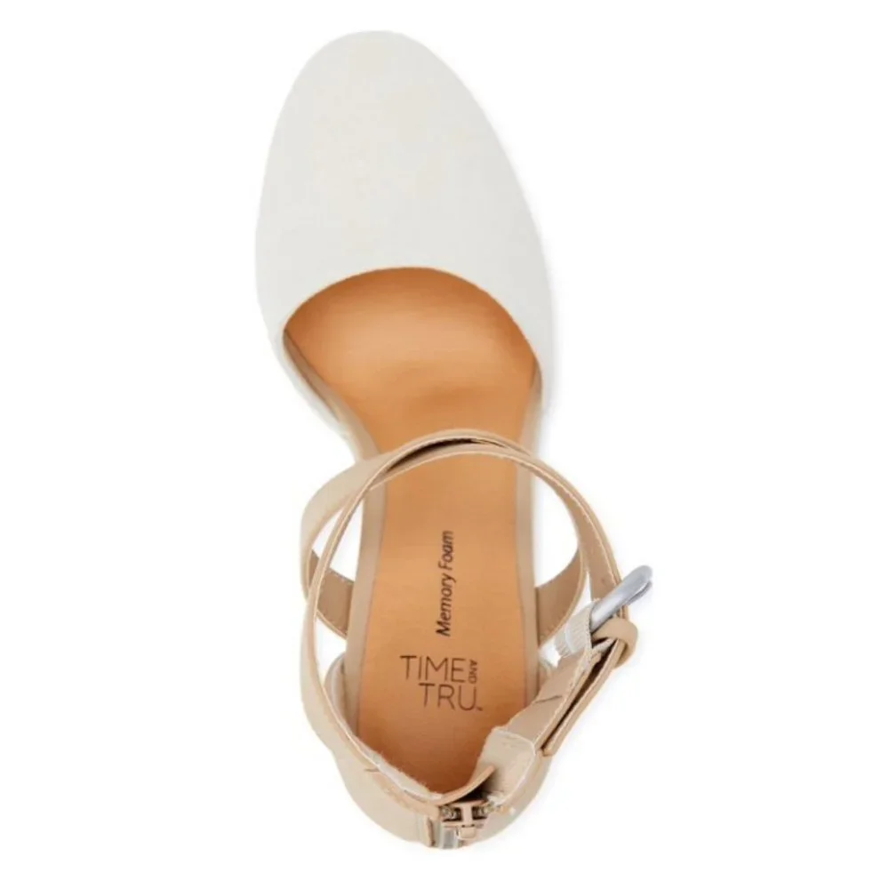 Time and Tru Espadrille Platform Footbed Sandals Natural Size 7 New